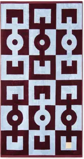 La Reina Home Prosop de plajă - Daytona, 100 x 180 cm, 100% bumbac, bordo cu albastru