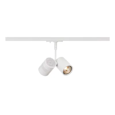 Iluminat decorativ pe sina, BIMA Melodii GU10, pata alba pentru 240V pista 1 faza, cu doua capete, QPAR51, alb mat max. 50W, inclusiv. adaptor 1 faza