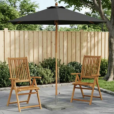 vidaXL Parasol de Grădină Ø 270 x 248 cm Lemn de eucalipt masiv