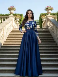 Rochie cu motive florale eleganta lunga Teo 4