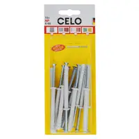 CELO Blister Nail plug NP 6-60 pre-assembled, FB flat rim plug cu countersunk surub (PZ2), zincat