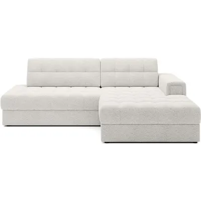 Colțar crem extensibil cu tapițerie din țesătură bouclé (cu colț pe partea dreaptă/cu șezlong) Blezalt – ELTAP