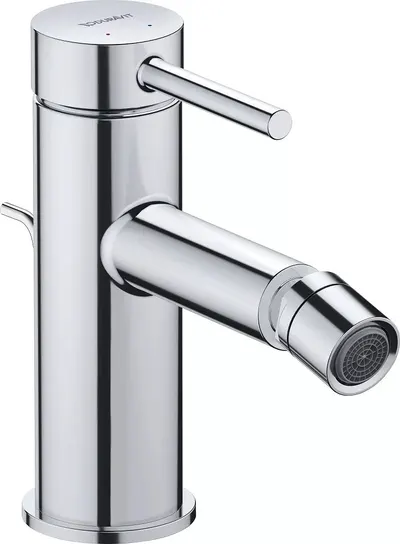 Baterie bideu Duravit Circle CE2400001010, marime M, cartus ceramic, set evacuare cu tija, 154 mm, ventil, Crom