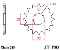 ESJOT - Pinion (fata) 50-29030, 17 dinti - Triumph Boneville Speedmaster