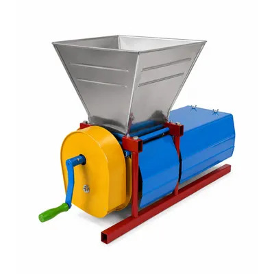 Zdrobitor si desciorchinator manual cu aparatoare, pentru struguri, 2 in 1, cuva 20l, 300 Kg/h