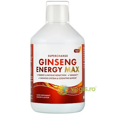 Ginseng Energy 2000mg - Ginseng Siberian, Panax Ginseng, Ghimbir si Vitamine pentru Energie si Vitalitate 500ml