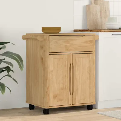 vidaXL Troler de Bucătărie FLORO Maroniu cerat 72,5 x 45 x 80 cm