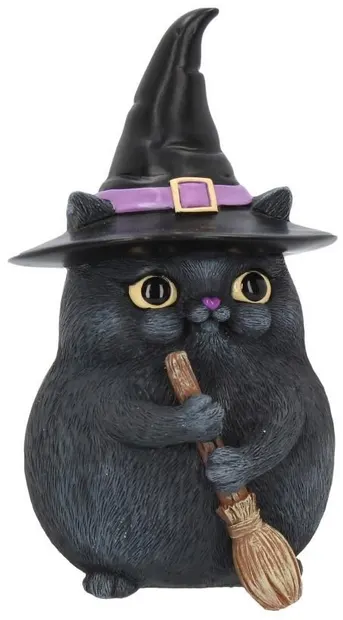 Statuetă Nemesis Now Adult: Gothic - Lucky Black Cat, 12 cm