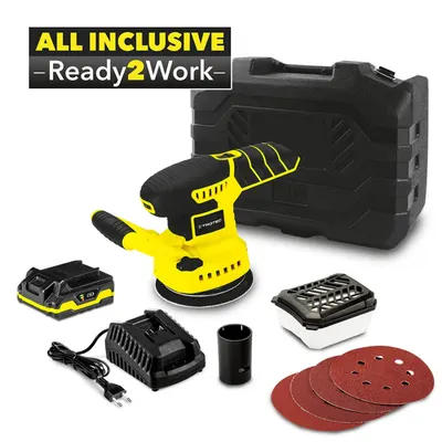 Slefuitor orbital cu acumulator PESS 10-20V, Acumulator 20V, Afisaj LED, Rotatii/min 13000