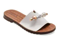 Papuci GRYXX albi, 70448, din piele naturala