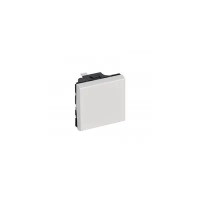 2-way push-button Mosaic - 6 A 250 V~ - 2 module - alb