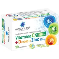 Vitamina C 1000mg cu D3 2000 UI si Zinc 15mg 30cpr