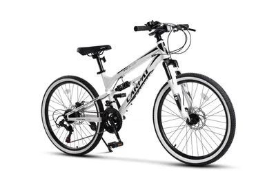 Bicicletă Copii cu suspensie integrala X6 21v Alb/Negru