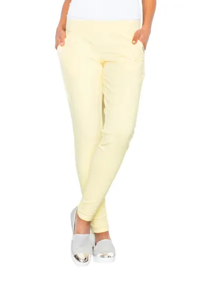 Pantaloni dama - M305 - galben - bumbac/poliester