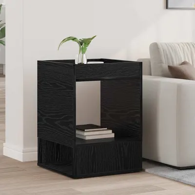 vidaXL Masă laterală Stejar Negru 40 x 40 x 56 cm Lemn prelucrat