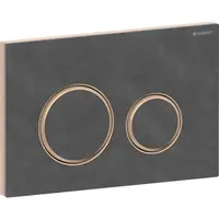 Clapeta actionare dubla rezervor wc, ardezie mustang cu inel de design aur rosu, Geberit Sigma50