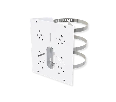 Suport stalp A01, utilizare la montarea camerelor pe stalpi cu diametru 102-127mm, compatibil cu: (AI Weather-proof) Mini Bulle