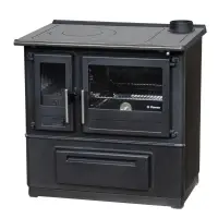 Soba de gatit SL85 negru cu plita si cuptor - 8kW - racord dreapta