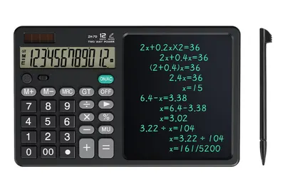 Calculator stiintific ecran LCD 7 inch 12 cifre solar/baterie negru 25.3x15.9x1.6cm