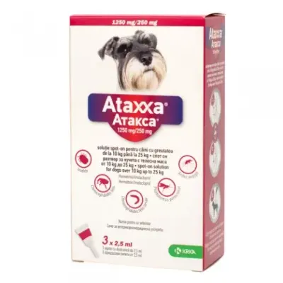 Pipeta antiparazitara pentru caini 10-25 kg Ataxxa ( 3 pipete )