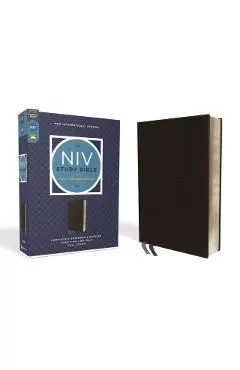 NIV Study Bible, Fully Revised Edition, Bonded Leather, Black, Red Letter, Comfort Print