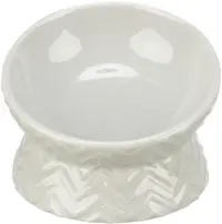 Trixie, castron ceramic ridicat ergonomic, taupe deschis, 0.15 L/ 13 cm