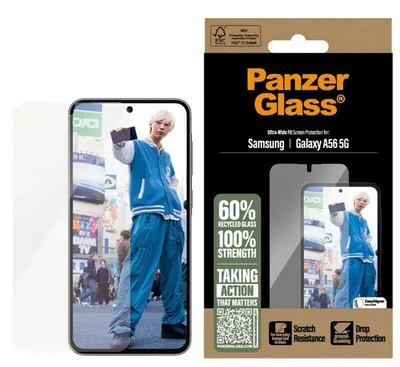 Protector de sticlă PanzerGlass - Ultra-Wide Fit, Galaxy A56, transparent
