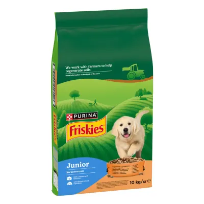 FRISKIES Junior, XS-XL, Pui și Legume, hrană uscată câini junior, 15kg