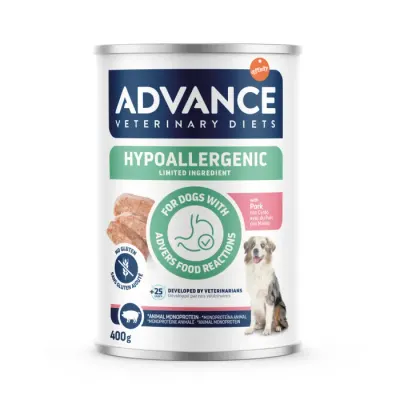 Conserva dietetica pentru caini Advance Hypoallergenic cu porc 400 gr