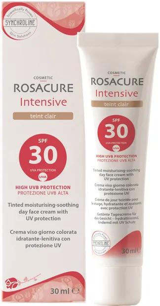 Synchroline Rosacure Cremă de față colorată pentru rozacee, SPF30, Clair, 30 ml