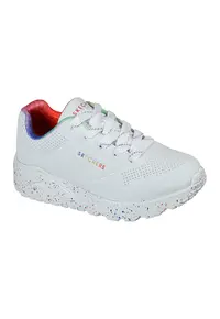 Pantofi sport cu talpa cu pete decorative Uno Lite - Rainbow - Alb