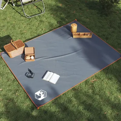 Gossi patura de picnic cu tarusi, gri si portocaliu, 205x155 cm