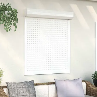 vidaXL Obturator rulant Manual Alb 100 x 130 cm Aluminiu și Poliuretan