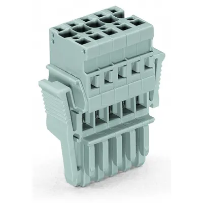 1-conductor female plug; Locking lever; 4 mm²; 5-pole; 4,00 mm²; gray