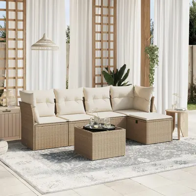 Gossi set canapele de gradina cu perne, 6 piese, bej, poliratan