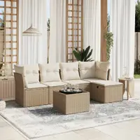 Gossi set canapele de gradina cu perne, 6 piese, bej, poliratan