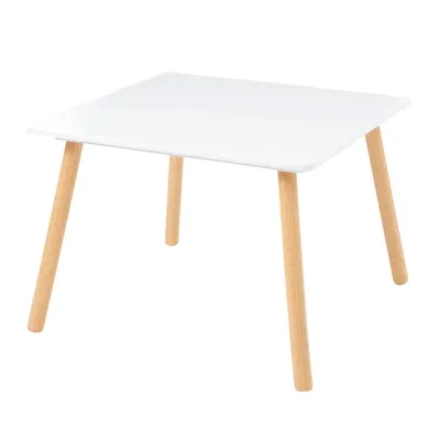 Set masuta si 2 scaunele cu spatar pentru copii Ginger Home AlbNatur din lemn,Margini rotunjite,potrivit pentru activitatiteme,gradinita,after school,greutate suportata 40kg