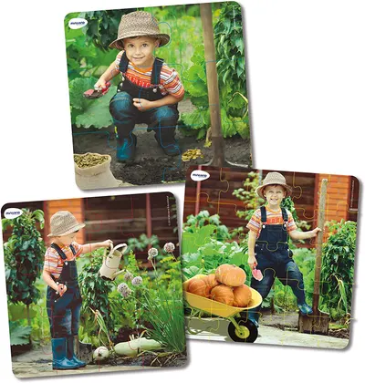 Set de 3 puzzle-uri progresive (6 - 12 - 25 piese)