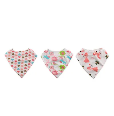 Set 3 bavete Lorelli Baby Care Bandana Fetite