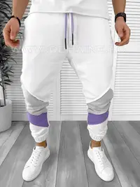 Pantaloni de trening albi conici K154 P20-2.1