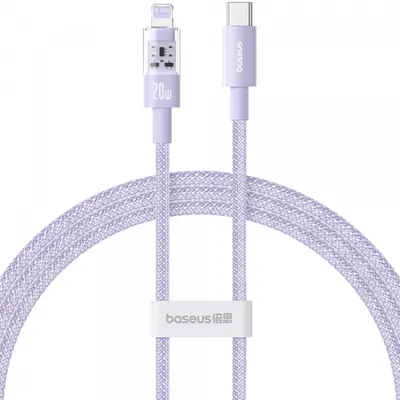 Cablu Date si Incarcare USB-C - Lightning Baseus Gem, 20W, 1m, Mov P10373001511-00