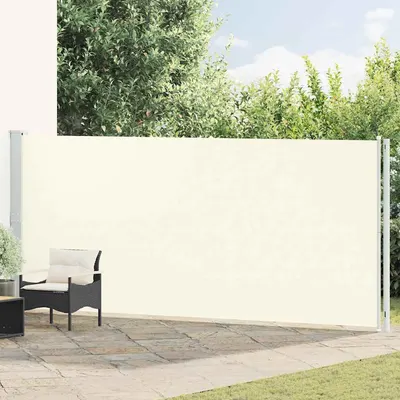 vidaXL Copertină laterală retractabilă de terasă, crem, 180x614 cm
