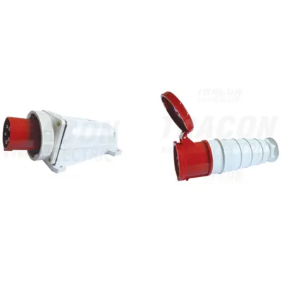 Pachet Industrial IP67 Trifazat Puternic: Fisa Aparenta si Priza Cablu, 125A, 400V, 3P+N+E - Conexiuni Extreme si Sigure