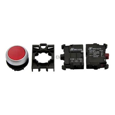 Set complet buton comanda iluminat rosu 24V