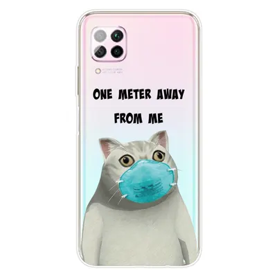 Husa Compatibila cu Huawei P40 Lite model Social Distancing Cat, Silicon, TPU Engros