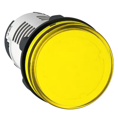 Lampa Pilot Rotunda Ø 22 - Galben - Led Integral - 24 V - Conectori Faston