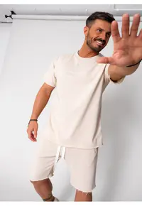 Set Axis tricou si pantalon scurt Light Beige 15870 - Bej deschis