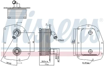 Radiator ulei termoflot potrivit MERCEDES C (W202), E (A124), E (C124), E T-MODEL (S124), E (W124), S (W140), SL (R129); SSANGYONG KORANDO, MUSSO 2.8 3.2 3.6 03.91-11.06