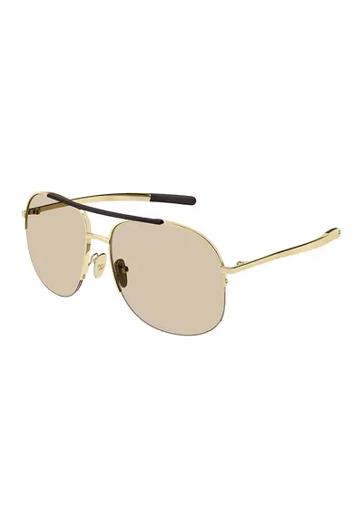 Ochelari de soare aviator cu lentile uni - Auriu