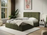 Pat Tapitat cu somiera fixa - Axis Olive - Eden 12 160x200